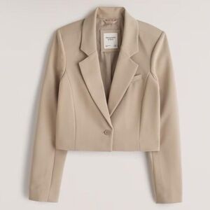 NWT Abercrombie & Fitch Beige Cropped Blazer